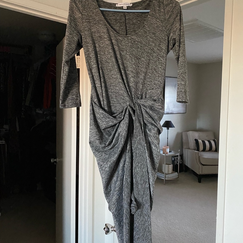Gray ruched dress